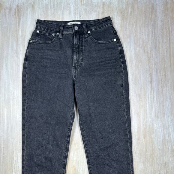 Madewell Curvy Perfect Vintage High Rise Straight Black Wash Denim Jeans 26 - Picture 2 of 15